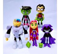 Figura de acción de juguete Teen Titans Go To The Movies Robin Cyborg Beast Boy Raven 7 piezas