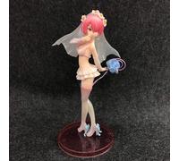 Figura de acción de la colección de anime japonés de edición limitada 2025, Re:Life in a Different World From Zero Wedding Dress Rem Ram Pretty Girls Model Standing Adult Toy Desktop Statue Gifts