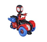 Figura de acción de Miles Morales y vehículo coche-tecno de Marvel Spidey and His Amazing Friends, para niños a partir de 3 años