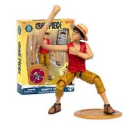 Figura de acción de Monkey D. Luffy de One Piece de 15 cm con 6 Accesorios; Incluye Brazos y piernas Intercambiables, un póster de «Se Busca» y una Base de exposición con Forma de Berry