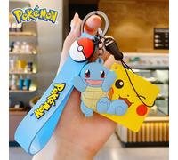 Figura de acción de Pokémon genuina, llavero de Pikachu, Squirtle Bulbasaur, Charmander, Psyduck, llavero, mochila, colgante, modelo de juguete, regalo para niños Bulbasaur
