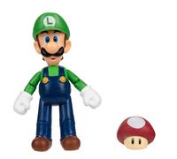 Figura De Acción De Super Mario De 4 Pulgadas | Luigi Con Hongo 1-Up