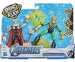 Figura de acción de Thor vs. Loki de 15 cm de Marvel Avengers Bend and Flex, para niños a Partir de 4 años