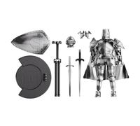 Figura de acción del caballero medieval - Estatua de cuerpo completo posicionable con articulaciones articuladas, diseño detallado 'armadura | Figurita coleccionable flexible para estantería de
