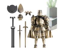 Figura de acción del caballero medieval - Modelo de robot móvil multi-articulado PP 14x13,2 cm | Figura de escritorio con base desmontable, posable coleccionable para librería, mesita de noche
