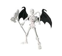 Figura de acción esquelética móvil, Juntas posibles, 13 cm, pintables coleccionables con 4 Accesorios, 2 Formas de Mano, alas de Demonio Negro, para entusiastas de la fotografía de Halloween.