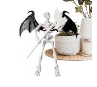 Figura de acción Skeleton móvil - Modelo articulado flexible de 13 cm, estructura posicionable con detalles realistas | Juguete de montaje de colección para vitrina fotográfica, biblioteca,