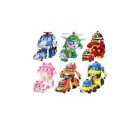 Figura de acción Super Wings Robocar Poli Ambe Roy Helly Robot Car Assembly Toys Sin caja