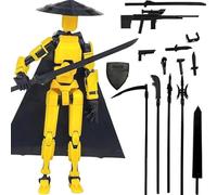 Figura de acción T13 impresa en 3D multiarticulada móvil Lucky13 maniquí 13 figura de acción Titan13 robot 13 figuras stop motion decoración de escritorio regalo coleccionistas (Amarillo)
