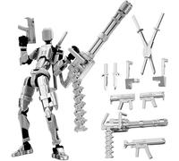 Figura de acción T13, robot impreso en 3D, maniquí 13, multiarticulado y totalmente articulable, decoración de escritorio coleccionable de 14 cm de alto, totalmente montado con armas y manos