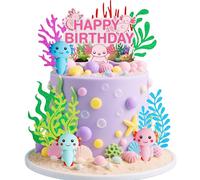 figura de ajolote decoraciones para pasteles con tema oceánico accesorios para fiestas de cumpleaños bajo el mar decoración submarina para celebraciones de baby shower y cumpleaños