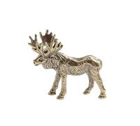 Figura de alce de latón macizo de 5,5 pulgadas, figura decorativa para el hogar y la decoración del hogar, diseño de ciervo elegante como punto central, decoración elegante para el hogar e idea de