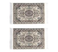 Figura de alfombra tejida étnica para decoración de sala de estar en miniatura, tapete para decoración de casa de muñecas, accesorio de casa de muñecas