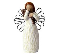 Figura de ángel "Árbol de lealtad", pintada a mano, recuerdo de fieles perros y amigos, decoración simbólica para el hogar y la estantería, idea de regalo inspiradora para amantes de las mascotas