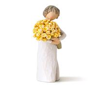 Figura de ángel con amapolas amarillas, Willow Tree, Home Deco, Enesco