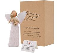 Figura de ángel de la amistad, regalo de recuerdo para un dueño de mascotas duelo, figuras de ángel de perro esculpidas pintadas a mano para los amantes de los perros