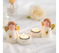 Figura de ángel de la guarda de Navidad, figuras de ángeles, decoración de ángel, Romadedi hecha a mano, candelabro de Navidad, figura de ángel pequeño para velas de té, figuras de ángel para regalo