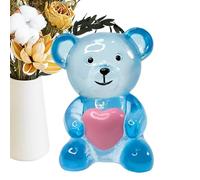 Figura de animal de resina con un corazón, decoración de mesa, oso lindo, para casa, oficina, estante, salón, dormitorio, oficina, interior y exterior