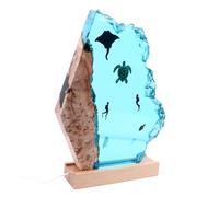 Figura de animal marino de resina 3D, 8 pulgadas, hecha de resina de madera maciza, con una luz marina LED desmontable única de 5 V, decoración de escultura marina