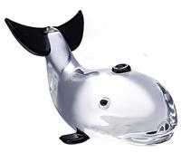 Figura de animales de vidrio soplado a mano, estatua de cristal creativa, regalo de Navidad y cumpleaños, obra de arte de mesa, decoración del hogar y la oficina, coleccionable (ballena)