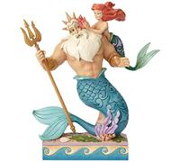 Figura de Ariel con Tritón de "La Sirenita", Diseñada por Jim Shore, Disney Traditions, para coleccionar, Enesco