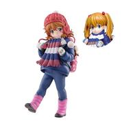 Figura de Asuka Langley Soryu, figura de anime de 20 cm, estilo de invierno, figura de acción de Asuka Langley Soryu, 2 cabezas pueden cambiar, decoración de escritorio coleccionable hecha a mano