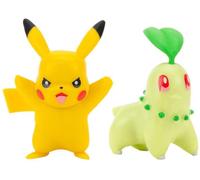 Figura De Batalla De Pokemon De 2 Pulgadas 2 Paquete | Chikorita Y Pikachu