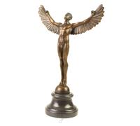Figura de Bronce Escultura de Ícaro sobre Base de Mármol H40 cm Mitología Griega