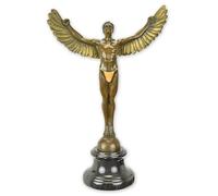 Figura de Bronce Escultura Ikarus Sobre Zócalo Mármol H41 CM Griega Mitología