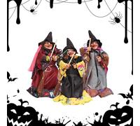 Figura de Bruja de Halloween - Muñeca de Bruja con Escoba de Escritorio | Decoración Colgante de Fantasma de Bruja con Escoba de Halloween, Adorno Espeluznante para Decorar Fiestas en Casa con un Toqu