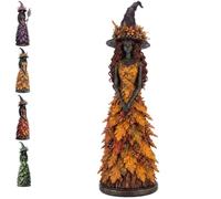 Figura de bruja de otoño, decoración de mesa de Halloween, estatua de resina (Golden Harvest)