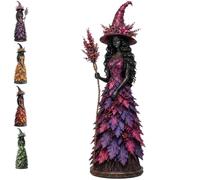Figura de bruja de otoño, decoración de mesa de Halloween, estatua de resina (Midnight Bloom)