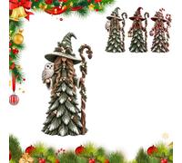 Figura De Bruja Navideña, Figura De Bruja De Otoño Encantado Para Entrada | Adornos De Mesa Con Temática De Cuento Invernal Y Estilo Fantasía, Estatuillas Festivas De Resina Para Escritorio, Decoración