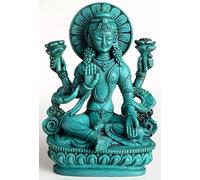 Figura de Buda - Laksmí, 14 cm, Resina turquesa, Estatua de la Diosa de la suerte, la fertilidad, el amor y la Salud