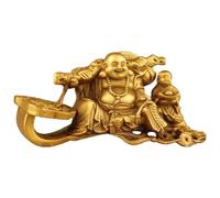Figura de Buda Maitreya de latón Chino para decoración del hogar Feng Shui, Estatua de Buda Sonriente de Cobre Feng Shui, decoración China para el hogar y la Oficina, 5.5