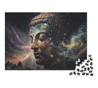 Figura de Buda Meditativo Puzzle de 1000 Piezas Papel para Adultos Estilo Universo Cósmico Juego de Puzzle 1000 Piezas Relajación Decoración Regalo 38x26cm/1000pcs