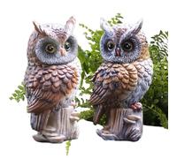 Figura de búho Esculturas Llamado Animales para ahuyentar a los | Buho falso de jardín para terraza, balcón, césped, hogar, lugar de trabajo, estantería para libros, escritorio, mesa exterior