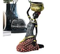 Figura de Busto de Mujer Africana, Escultura Decorativa, Bandeja de Almacenamiento, de Mesa para Sala de Estar, exhibición Cultural, decoración artística para el hogar, Pieza de Regalo, diseño