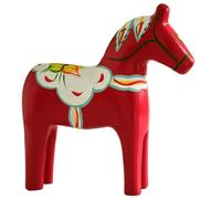 Figura de caballo Dala sueco de 1/2 piezas, estatua de estilo de madera de resina pintada a mano, adorno artesanal tradicional nórdico para decoración del hogar(Red,Hand-painted big horse)