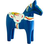 Figura de caballo Dala sueco de 1/2 piezas, estatua de estilo de madera de resina pintada a mano, adorno artesanal tradicional nórdico para decoración del hogar(Blue,Hand-painted big horse)