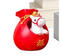 Figura de caballo de Año Nuevo Lunar | Decoración de escritorio de temporada de resina - Estatua decorativa de la fortuna | para estanterías, estanterías, vitrinas, mesitas de noche, estudio