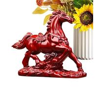 Figura de Caballo de Madera - 15 cm decoración del año 2026, Estatua de Animales de éxito, Hecha a Mano, símbolos auspiciosos | estantería de Oficina en casa, de TV, Entrada, Mantel, Escritorio