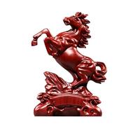 Figura de caballo de madera, estatua de caballo de estilo Feng Shui chino, escultura de animal del zodíaco, adorno de mesa para el hogar, símbolo de éxito, fuerza y prosperidad.(A,11x6x15CM)