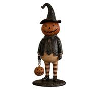 Figura De Calabaza Linterna de Mano Retro de Resina Decorativa con LED