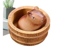 Figura de Capibara de arcilla morada, mascota de mesa hecha a mano, accesorio decorativo para Kung Fu | Compañero artístico de diseño realista para conjunto tradicional chino, sala de estar, estilo
