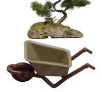 Figura de carretilla de juguete - Herramientas para casa de muñecas en miniatura | Mini carro Simulación Barrows Jardín Carretilla Modelos, Paisajismo Pieza Accesorios de césped para maceta