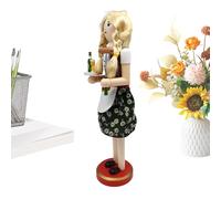 Figura de Cascanueces de madera de 14.0 in - Decoración navideña coleccionable pintada a mano | Detalle de diseño de personajes festivos tradicionales, uso ideal para exhibición de mesa en estantes in
