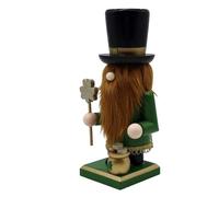 Figura de Cascanueces Irlandés de Madera Verde 23 CM | Adorno Festivo para Oficina y Hogar, Detalles Pintados a Mano, Adecuado para Chimenea y Centro de Mesa