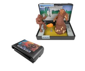 Figura de colección Altered Beast - Consola Heroes - Réplica Cartucho Plegable Sega Mega Drive, Diorama de Juego Retro con Figuras de Hombre Lobo y Boss Aggar, Decoración Cementerio