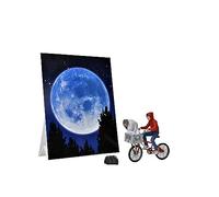 Figura de colección E.T. Extraterrestre y Elliott con Bicicleta y Mini Poster de Luna - 40 Aniversario - Altura de la Figura 12cm